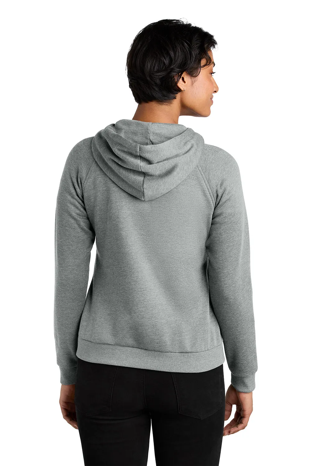 Allmade Sweat à capuche pour femme en polaire CVC avec fermeture éclair complète et poches - Gris aluminium chiné
