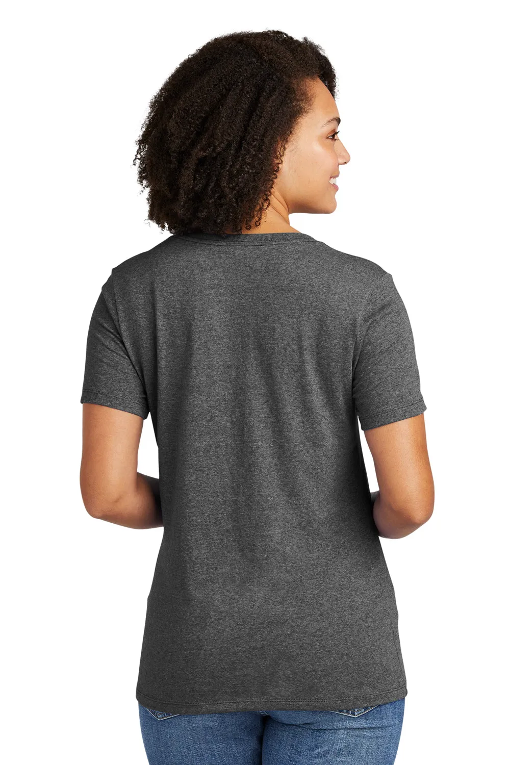 T-shirt pour femme Allmade à manches courtes et col en V en matière recyclée - Gris charbon chiné