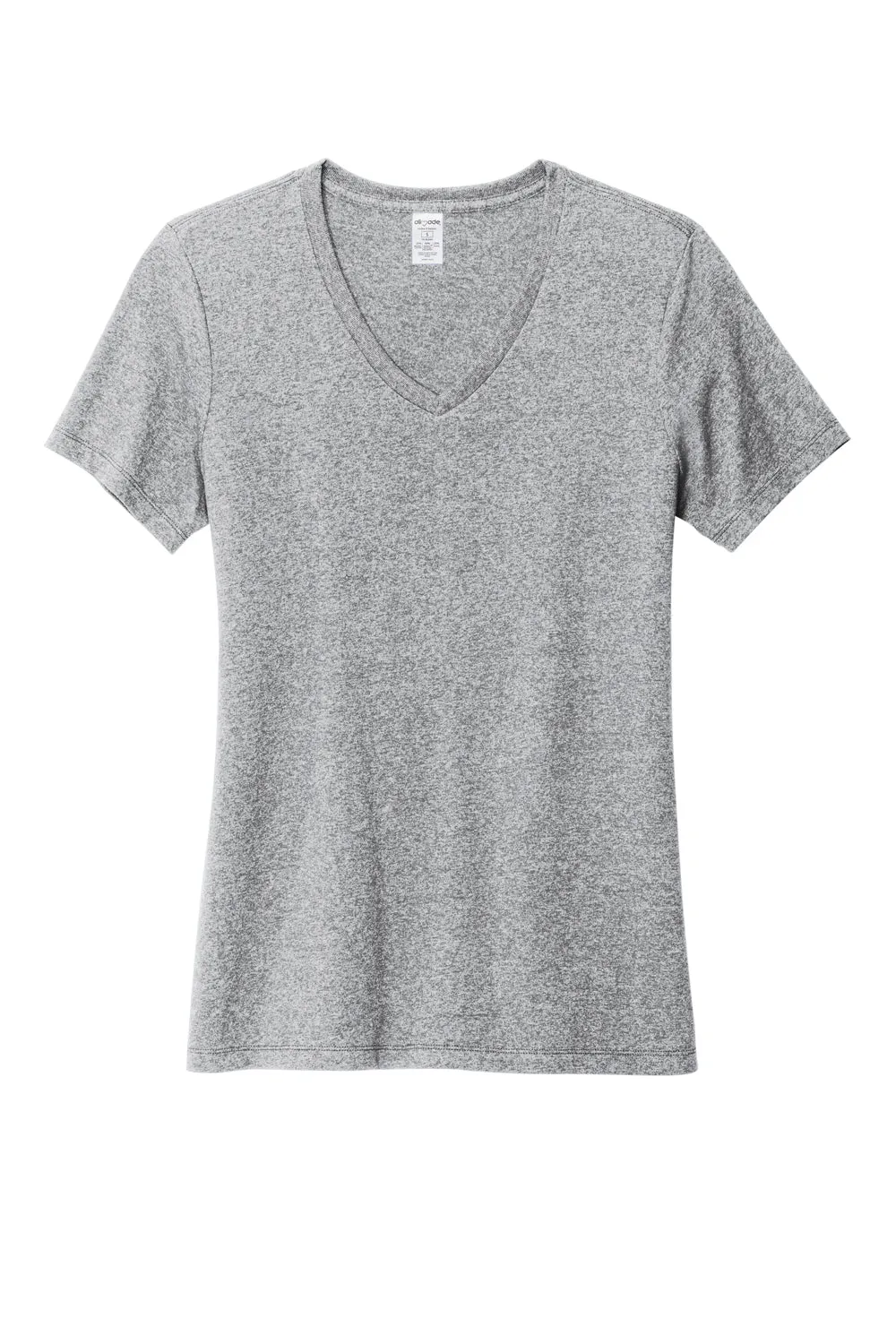 T-shirt pour femme Allmade à manches courtes et col en V en matière recyclée - Gris chiné refait