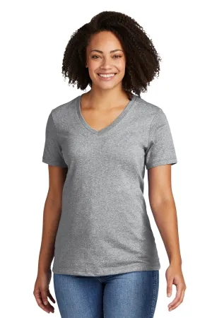 T-shirt pour femme Allmade à manches courtes et col en V en matière recyclée - Gris chiné refait