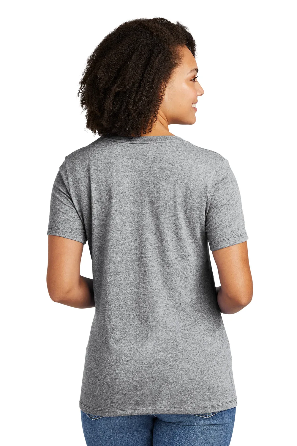 T-shirt pour femme Allmade à manches courtes et col en V en matière recyclée - Gris chiné refait