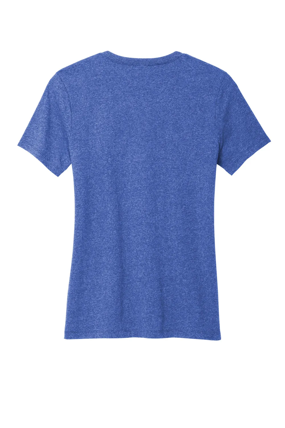 T-shirt pour femmes Allmade à manches courtes et col en V en matière recyclée - Bleu royal chiné