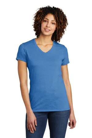 T-shirt à col en V à manches courtes pour femmes Allmade - Bleu azur
