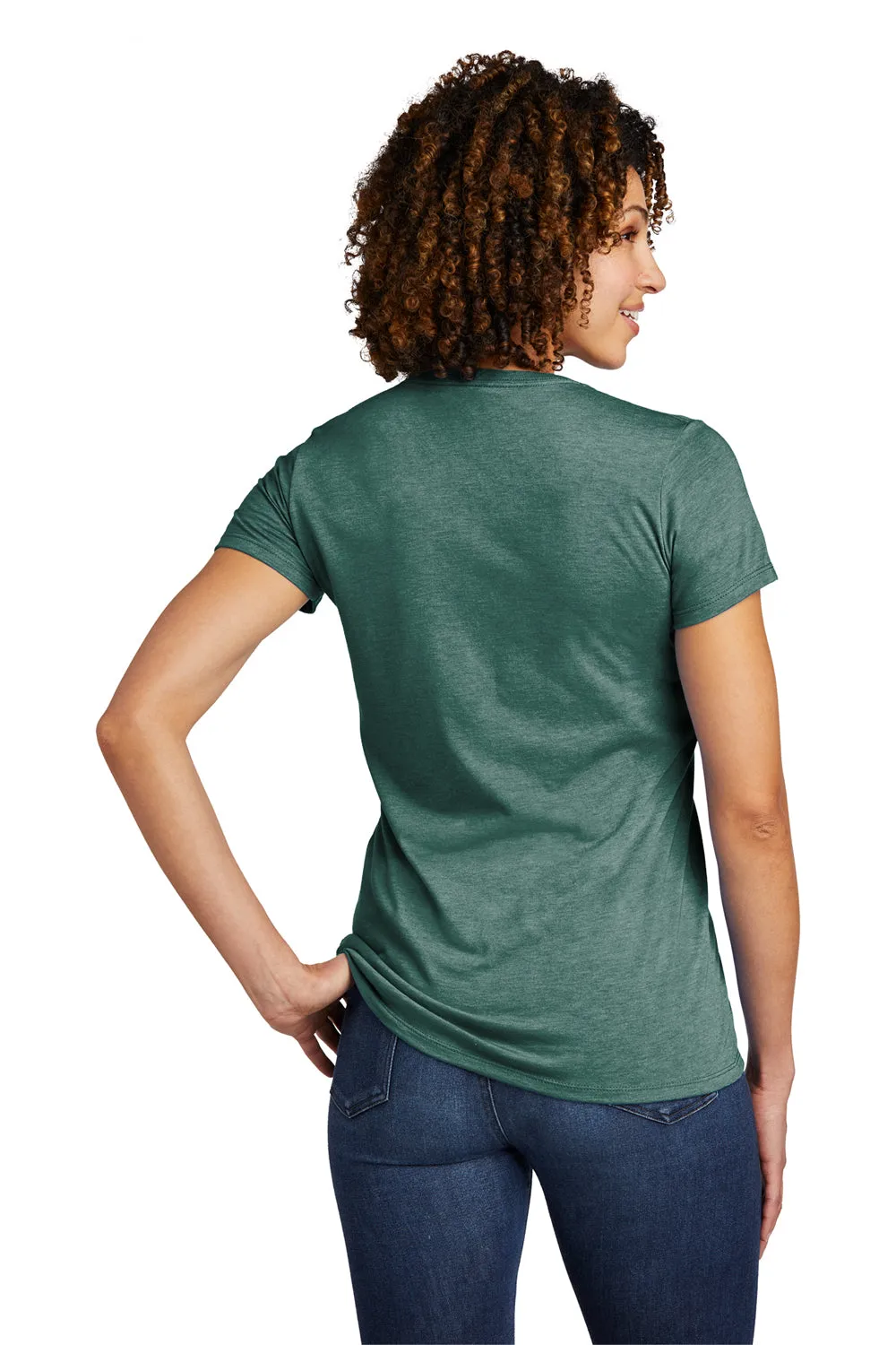 T-shirt à col en V à manches courtes pour femmes Allmade - Vert foncé