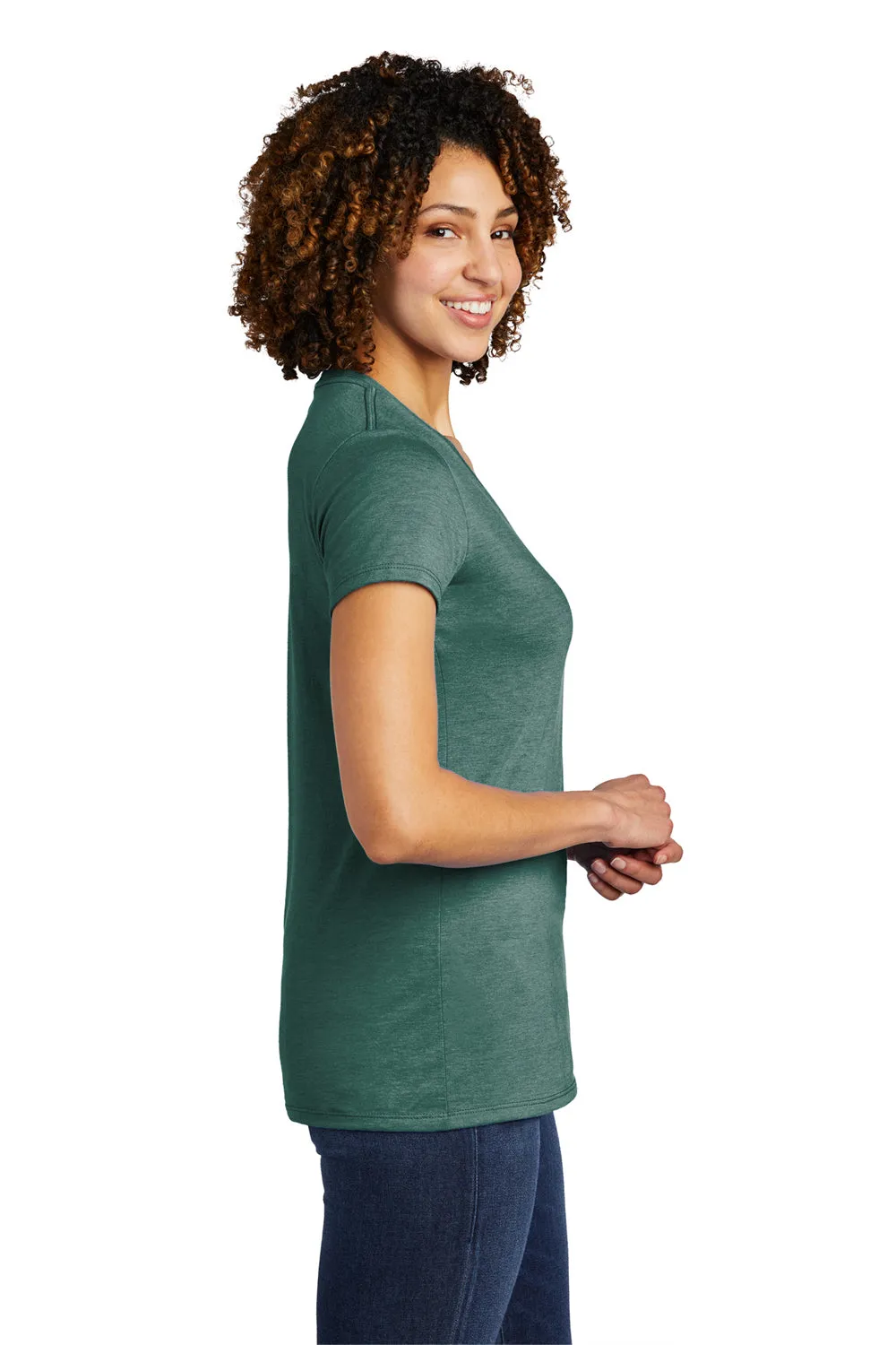 T-shirt à col en V à manches courtes pour femmes Allmade - Vert foncé