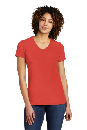 T-shirt à col en V à manches courtes pour femmes Allmade - Rouge soleil du désert