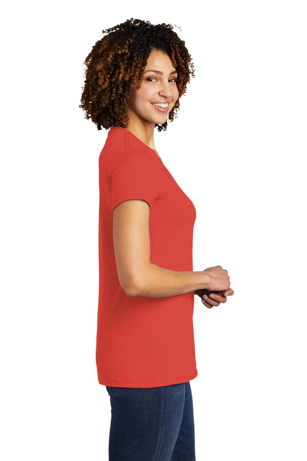 T-shirt à col en V à manches courtes pour femmes Allmade - Rouge soleil du désert