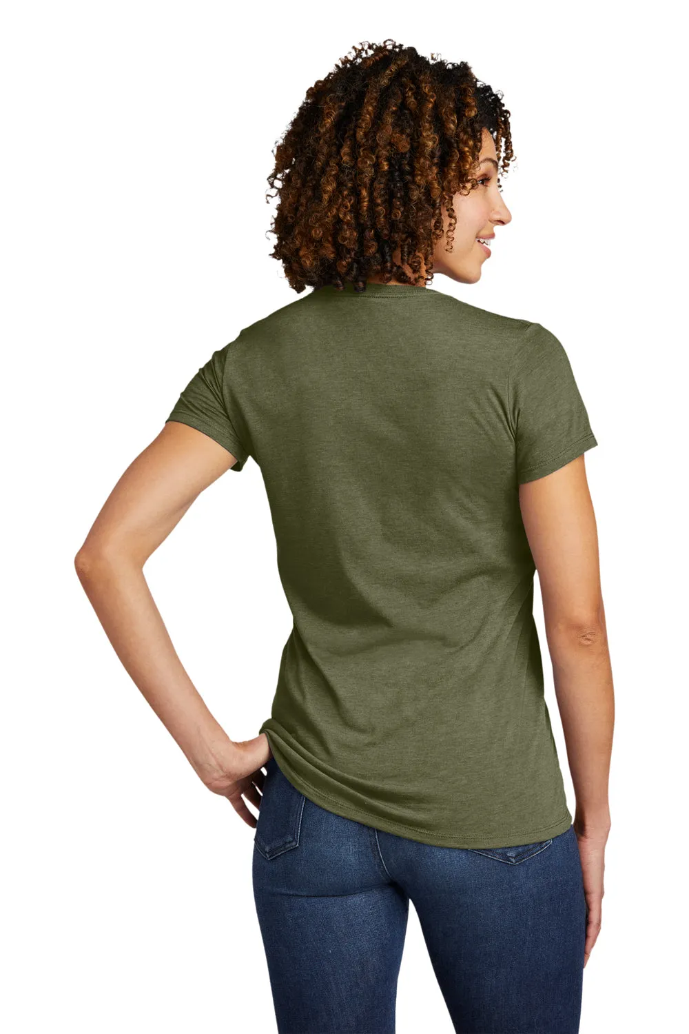 T-shirt à col en V à manches courtes pour femmes Allmade - Vert Olive Vous