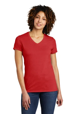 T-shirt à col en V à manches courtes pour femmes Allmade - Rouge Éclatant