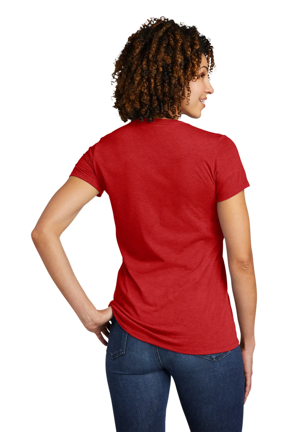 T-shirt à col en V à manches courtes pour femmes Allmade - Rouge Éclatant