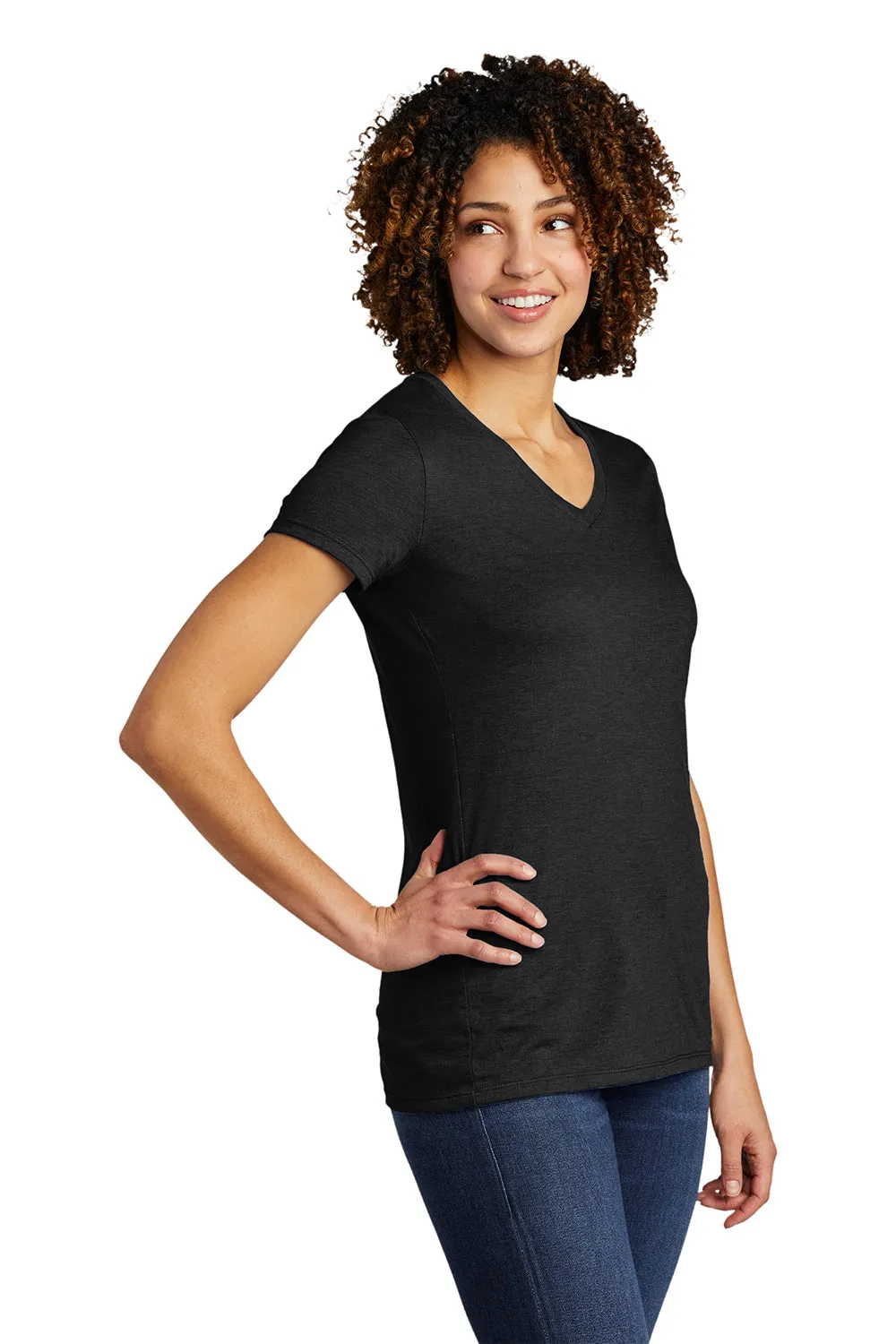 T-shirt à col en V à manches courtes pour femmes Allmade - Noir spatial