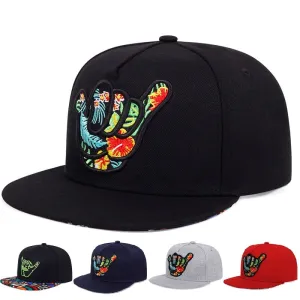 Aloha Shaka Snapback Cap stylish boater hat with ribbon on model