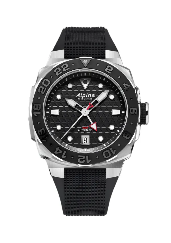 Alpina Seastrong Diver Extreme Automatic Black Dial Rubber Band Watch AL-560B3VE6 