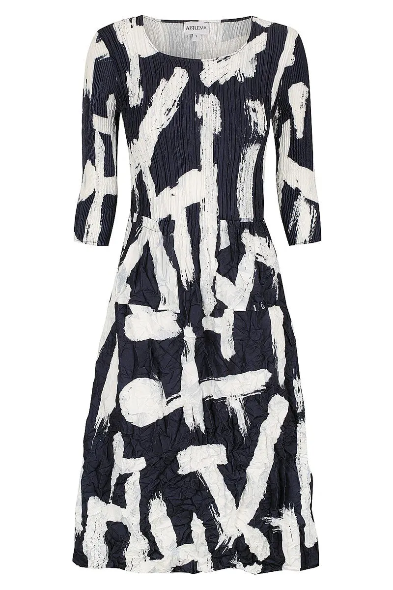 Alquema - ADC544-IN 3/4 Sleeve Smash Pocket Dress