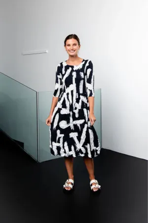 Clothings Alquema - ADC544-IN 3/4 Sleeve Smash Pocket Dress Dresses women dresses dress stores