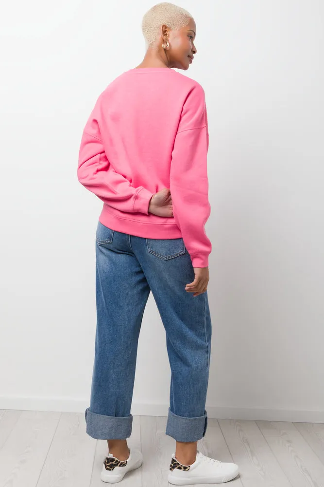 Amour C'est La Vie Crew Neck Tracktop Pink