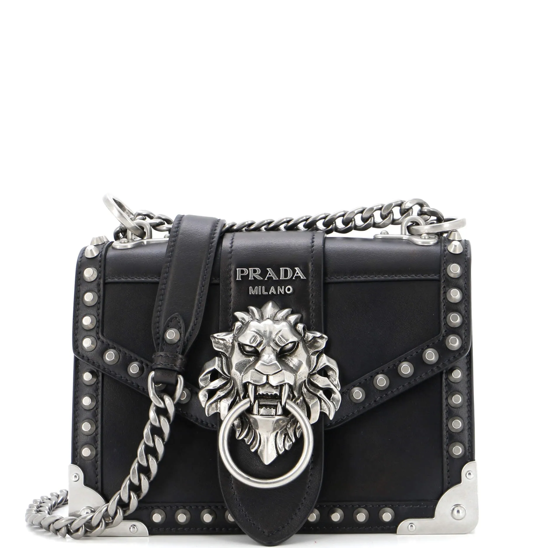 Animalier Cahier Crossbody Bag Studded Leather Small