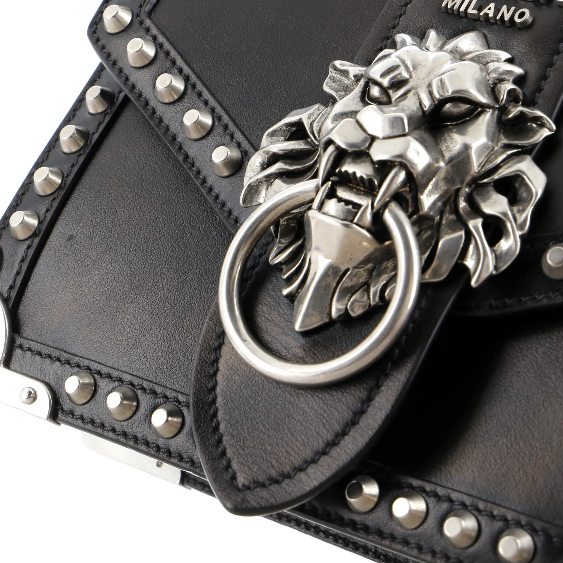 Animalier Cahier Crossbody Bag Studded Leather Small