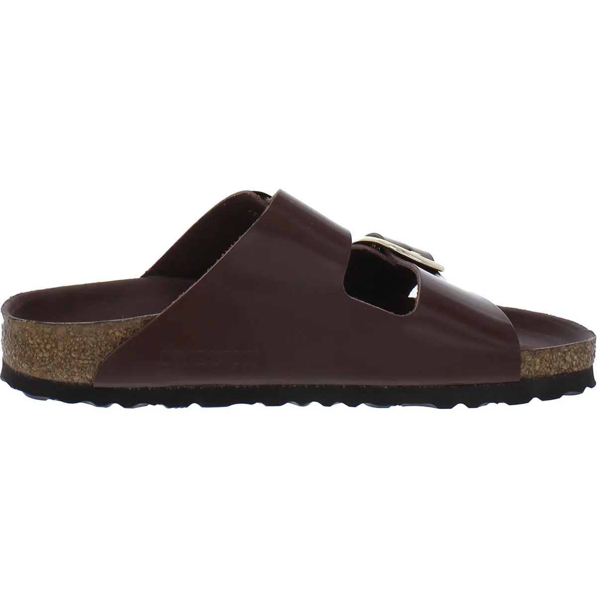 Sandales à glissière pour femmes Arizona à double bride en cuir verni avec grande boucle
