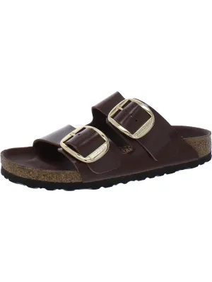 Sandales à glissière pour femmes Arizona à double bride en cuir verni avec grande boucle