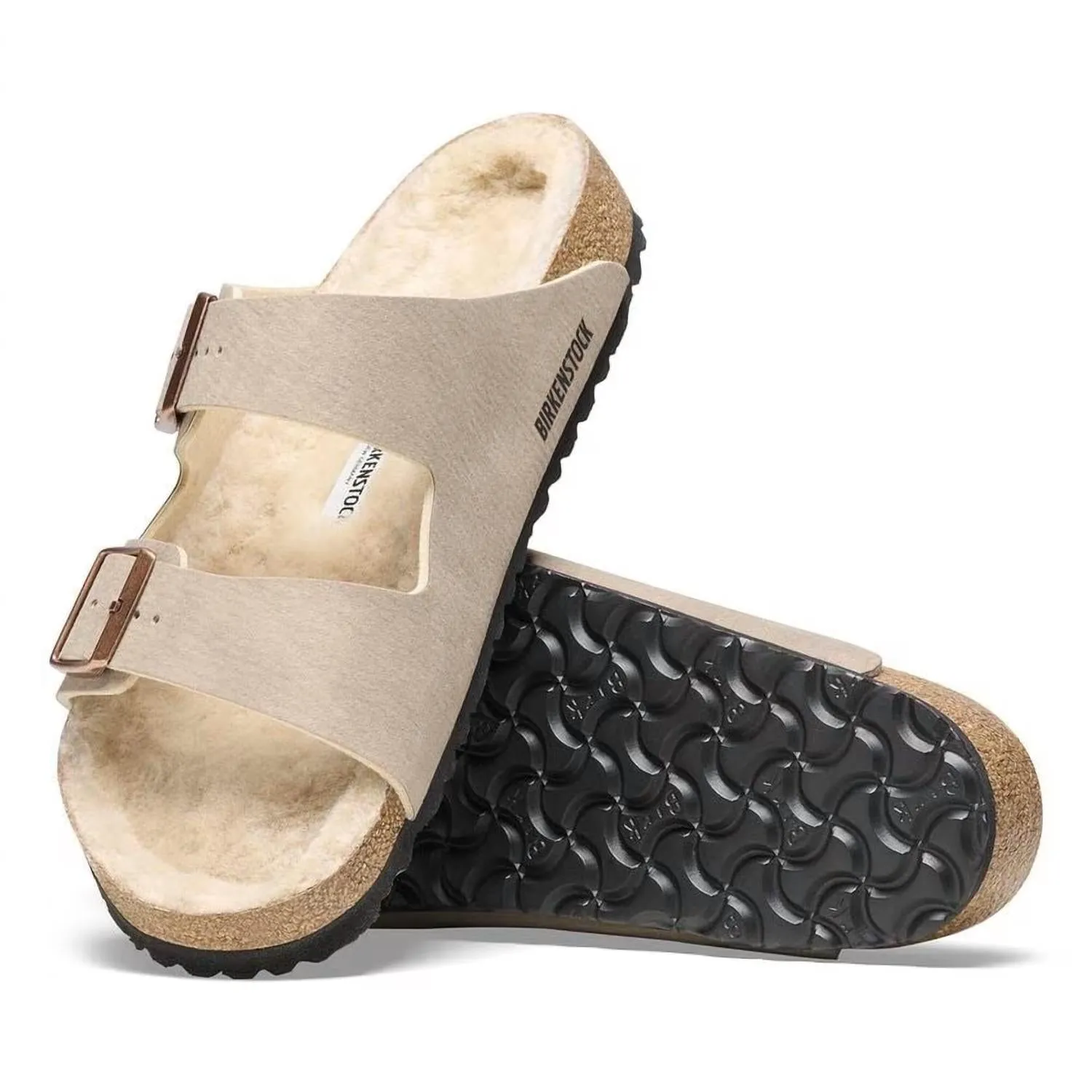 Sandales en Shearling Arizona - Étroites en Poussière de Désert Taupe