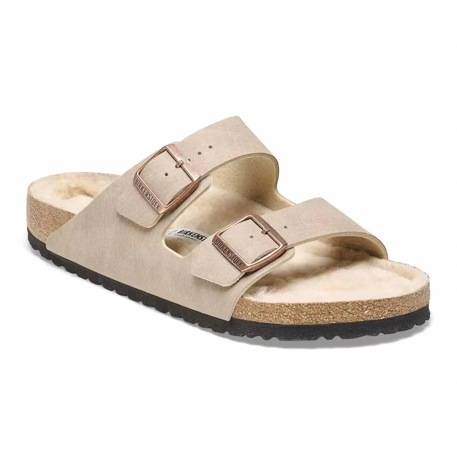 Sandales en Shearling Arizona - Étroites en Poussière de Désert Taupe