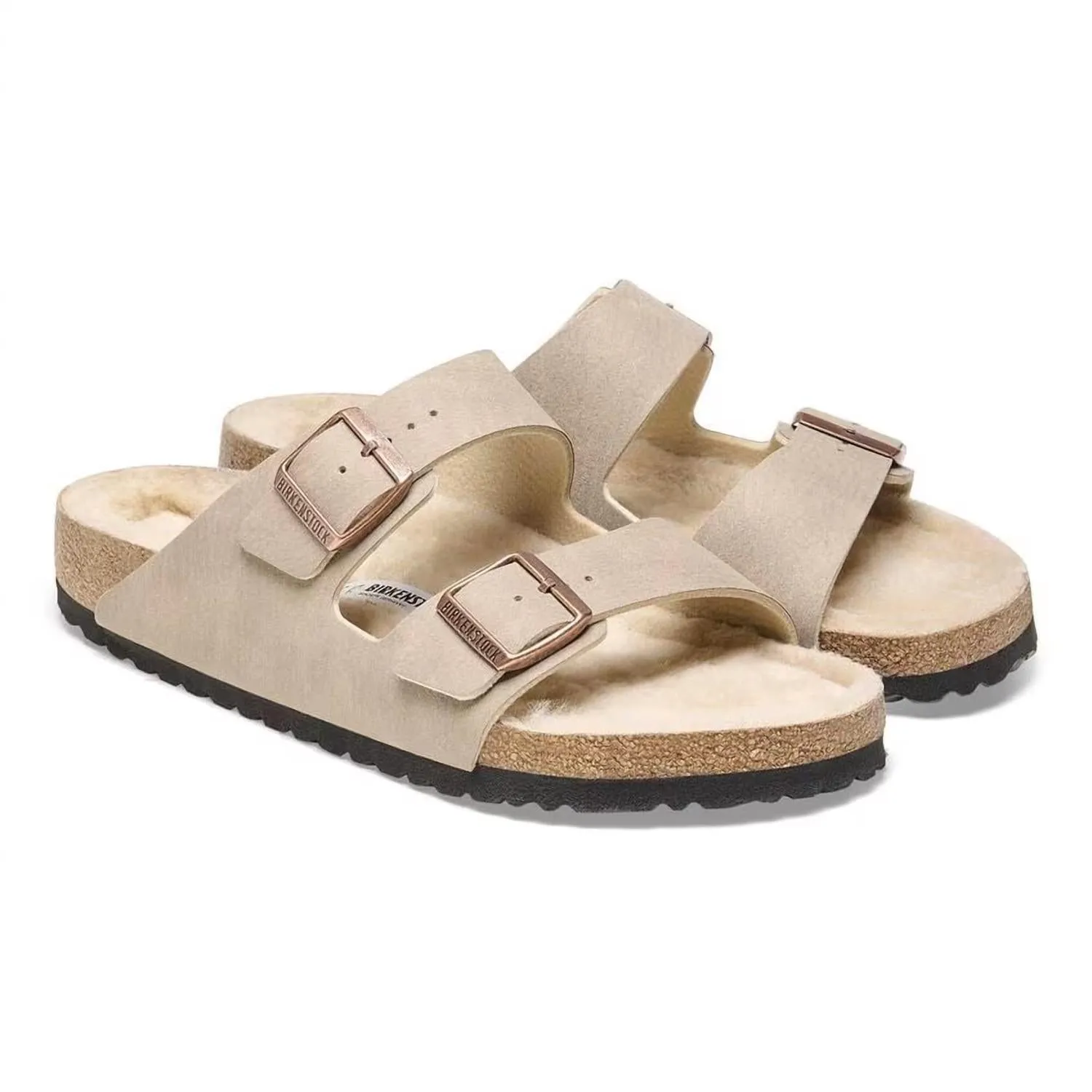 Sandales en Shearling Arizona - Étroites en Poussière de Désert Taupe