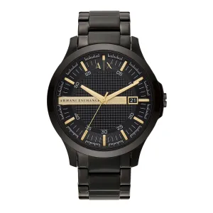 Armani Hampton Sophisticated Black Steel Watch for Men AX2413 
