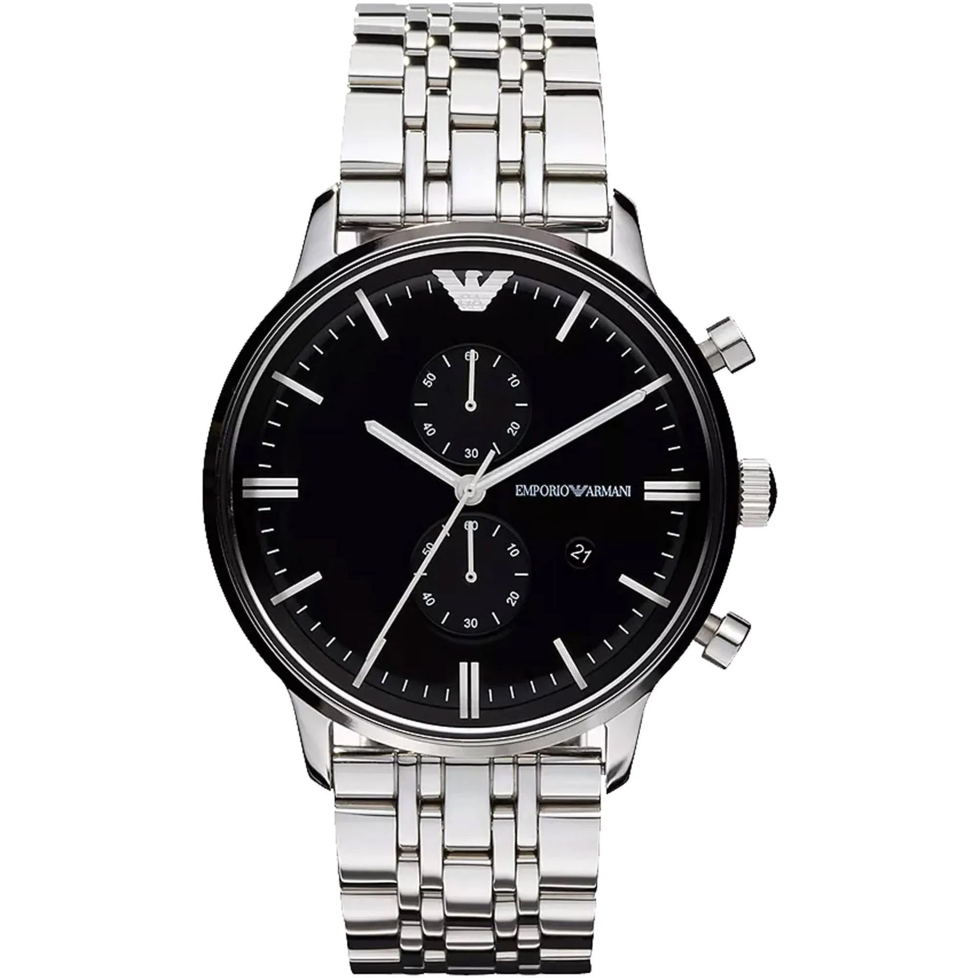 Armani Men's Watch - Classic Quartz Black Dial Stainless Steel Bracelet | AR0389 Luxury Quartz Watch Quartz Watch Sale