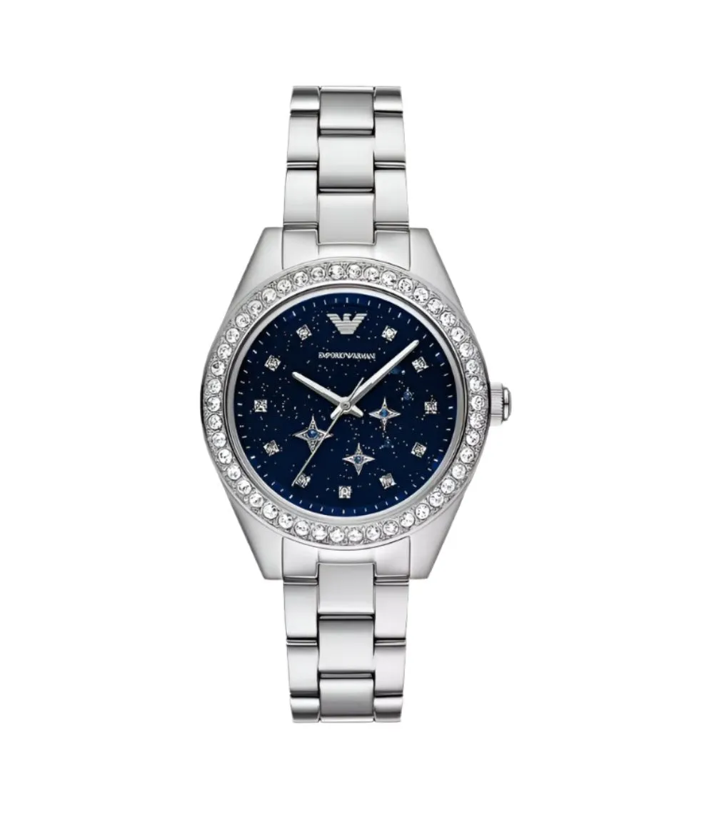 Armani Sophisticated Blue Dial Stainless Steel Watch AR11628 