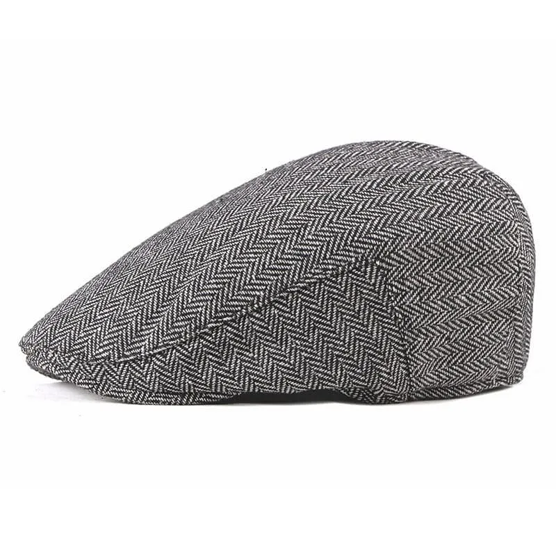 Asis Herringbone Cotton Flat Cap