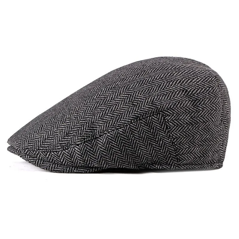 Asis Herringbone Cotton Flat Cap