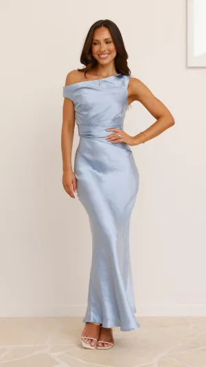 Auria Off Shoulder Maxi Dress - Blue,prom dresses,wedding guest dresses,homecoming dresses,bridesmaid dresses,cocktail dresses,women clothing,summer dresses,formal dresses,sundresses,mother of the bride dresses,quince clothing,bodycon dress,dress casual,dr