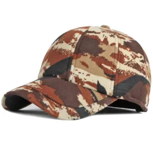 Austin Camouflage Earflaps Baseball Cap boater hat with bow in beach sunlight