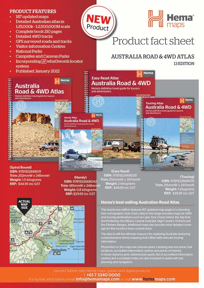 Australia Road & 4WD Atlas (Spiral Bound) - 252 x 345mm (13th Edition)