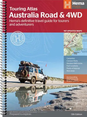 Australia Road & 4WD Touring Atlas - 215 x 297mm (13th Edition) camp map guide sale waterproof hiking map topographic camping map