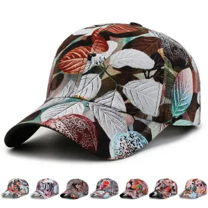 Autumn Leaves Baseball Cap boater hat with bow in beach sunlight