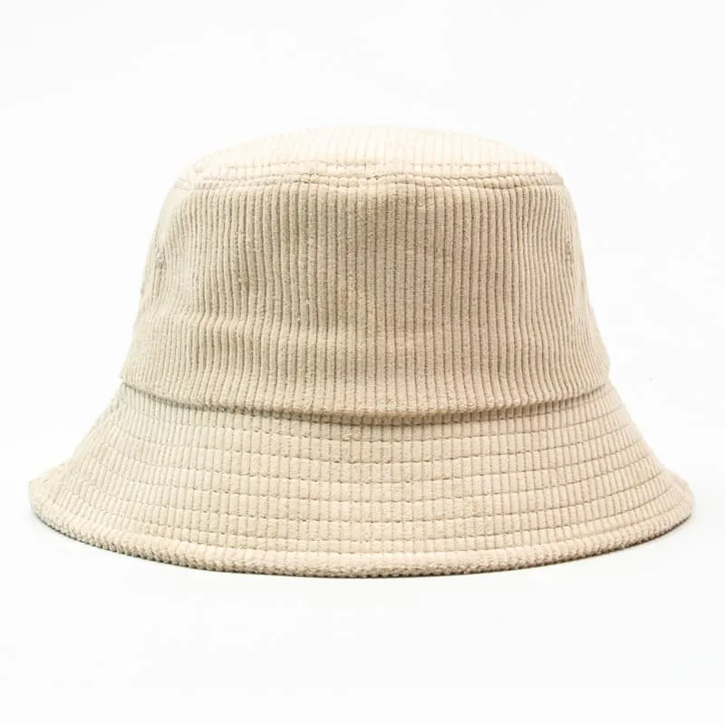 Autumn Plain Corduroy Bucket Hat