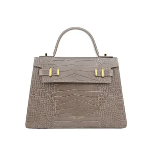 Ava Croco  11" - Beige handle bags on sale