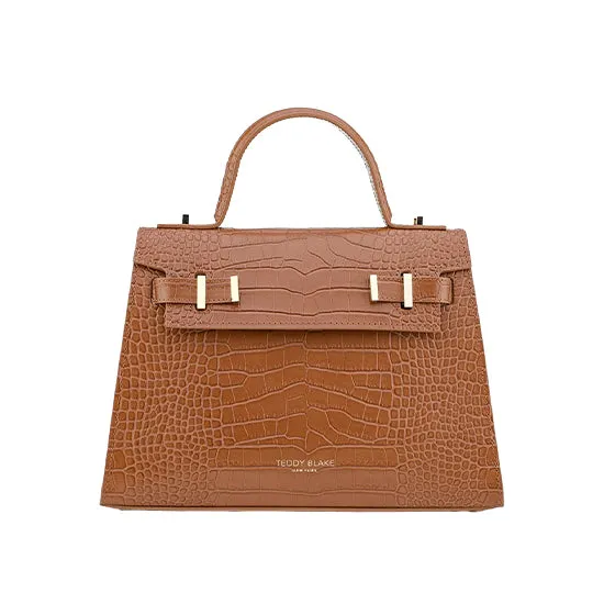 Ava Croco  11" - Camel Brown handle bags on sale