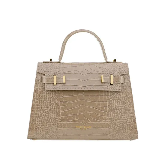 Ava Croco  11" - Light Beige handle bags on sale