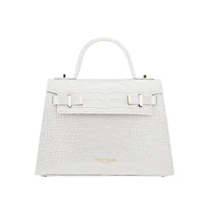 Ava Croco  11" - White handle bags on sale