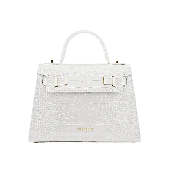 Ava Croco  11" - White handle bags on sale