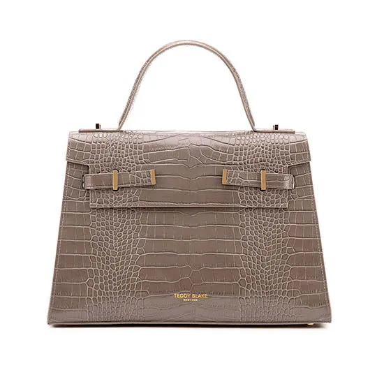 Ava Croco  14" - Beige handle bags on sale