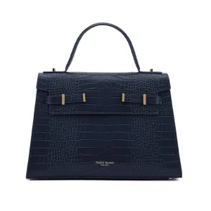 Ava Croco  14" - Blue Jeans handle bags on sale