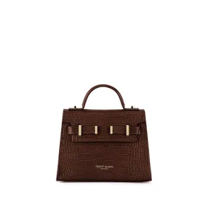 Ava Croco  9" - Brown handle bags on sale