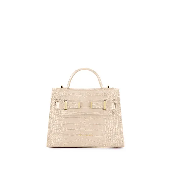 Ava Croco  9" - Cream handle bags on sale