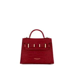 Ava Croco  9" - Dark Red handle bags on sale