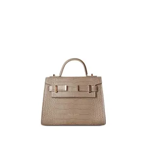 Ava Croco  9" - Light Beige handle bags on sale