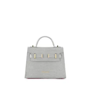 Ava Croco  9" - Light Grey handle bags on sale